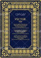 وکتور برداری فریم گل همراه با حاشیه گل طلایی و طرح تتو