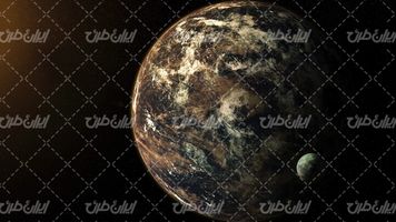 تصویر با کیفیت سیاره همراه با فضا و فضانوردی