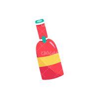 وکتور برداری بطری رنگی همراه با بطری شیشه ای و بطری