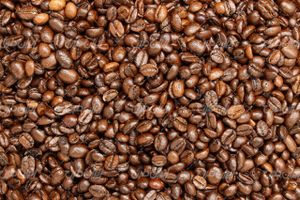 تصویر با کیفیت بافت قهوه همراه با دون قهوه و دانه قهوه