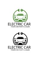 وکتور برداری لوگو خودرو الکتریکی همراه با آرم اتومبیل برقی و لوگو خودرو