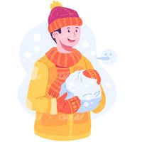 وکتور برداری لباس گرم همراه با فصل زمستان و کلاه کشی