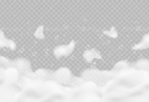 وکتور برداری ابر های سفید همراه با حباب و بخار آب