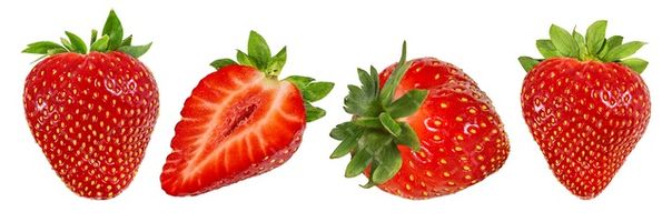 تصویر با کیفیت توت فرنگی همراه با میوه بهاری و آب میوه
