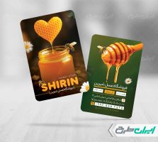 طرح لایه باز کارت ویزیت عسل فروشی