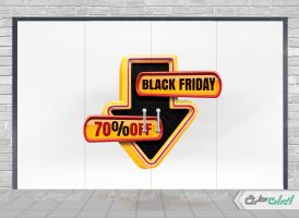 طرح لایه باز استیکر روی شیشه بلک فرایدی