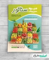 طرح لایه باز تراکت میوه فروشی