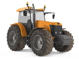 ادوات کشاوری ماشین آلات کشاورزی تراکتور نارنجی رنگ