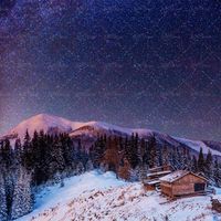 منظره چشم انداز طبیعت برفی شب منظره مهتابی زمستان 2