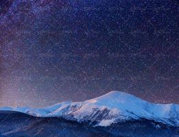 منظره چشم انداز طبیعت برفی شب منظره مهتابی زمستان 3
