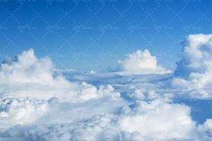 منظره آسمان آبی ابری لکه های ابر چشم انداز آسمان 15