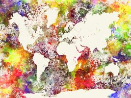نقشه گرافیکی دنیا نقشه رنگی جهان