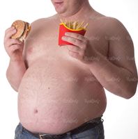 مرد چاق رژیم غذایی فست فود