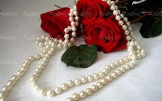 گل سفید گردنبند مروارید جشن عروسی