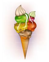 بستنی میوه ای بستنی قیفی