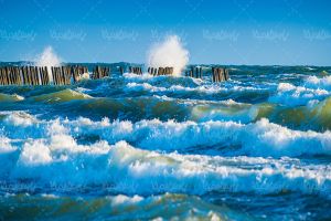 موج دریا دریای طوفانی منظره