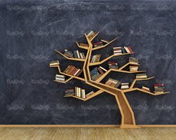 کتابخانه خانگی قفسه کتاب طرح درختی قفسه کتاب