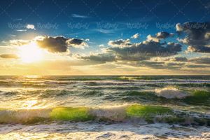 منظره چشم انداز طبیعت دریا منظره غروب خورشید 64
