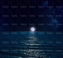 شب مهتابی منظره چشم انداز ماه کامل قرص ماه دریا آب