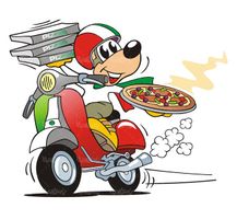 تحویل پیتزا پیک موتوری جعبه پیتزا فست فود رستوران