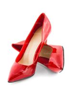 کفش زنانه کفش لژدار کفش پاشنه بلند کفش مجلسی قرمز