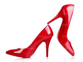 کفش زنانه کفش لژدار کفش پاشنه بلند کفش مجلسی قرمز8
