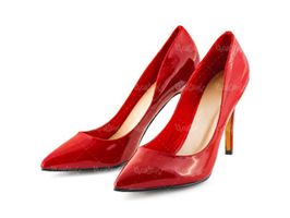 کفش زنانه کفش لژدار کفش پاشنه بلند کفش مجلسی قرمز13