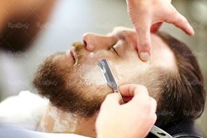 آرایش صورت آرایشگاه مردانه اصلاح ریش صورت دسته تیغ
