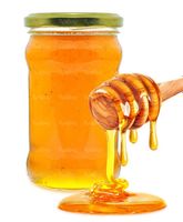 عسل فروشی عسل موم دار قاشق چوبی عسل