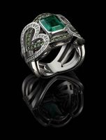 جواهرات انگشتر نگین سبز قلب