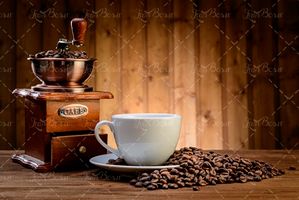 کیسه قهوه فنجان قهوه آسیاب قهوه1