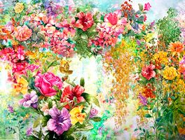 گل بهاری قرمز نقاشی طراحی 