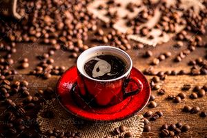 کیسه قهوه فنجان قرمز و مشکی قهوه 
