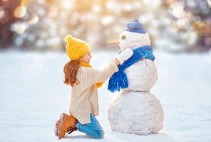  برف آدم برفی کودک دختر بچه آتلیه