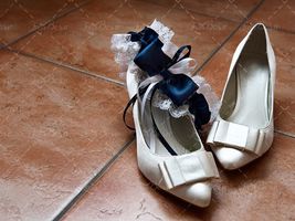 پاپیون کفش عروس کفش سفید 