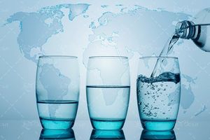 نقشه جهان بطری آب کمبود آب 