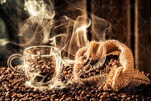 استکان قهوه بخار کیسه گونی قهوه 