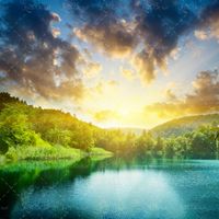 دریاچه ابر سیاه منظره درخت طبیعت 