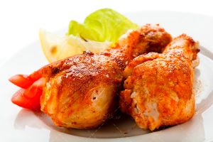 چلو مرغ با تزیین کوجه و کاهو 2