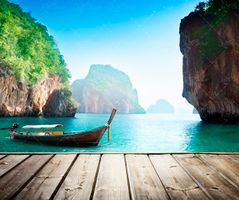 منظره تابستان قایق دریاچه1 