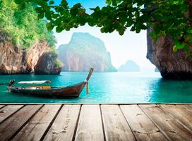 منظره تابستان قایق دریاچه2 