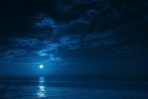 ماه آسمان دریا جذر و مد آب