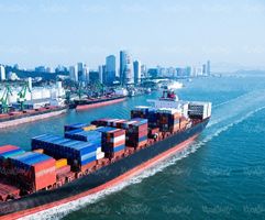 کشتی باری واردات صادرات بندر