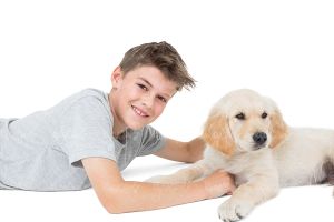 بچه کودک آتلیه عکاسی سگ