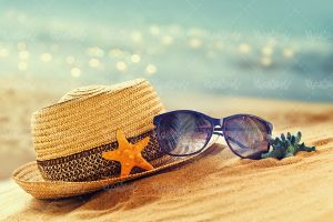 کلاه حصیری عینک آفتابی ستاره دریایی