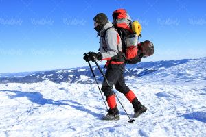 کوهنورد کوهستان برف