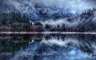 تصویر با کیفیت طبیعت زمستان به همراه منظره زیبا و طبیعت زیبای برفی