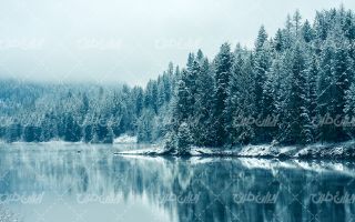 تصویر با کیفیت زمستان به همراه منظره زیبا و طبیعت زیبای برفی