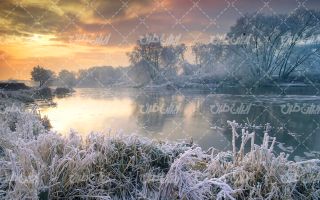 تصویر با کیفیت چشم انداز برفی به همراه منظره زیبا و طبیعت زیبای برفی