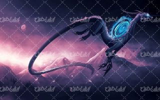 تصویر با کیفیت دراگون به همراه تصویر زمینه و بک گراند گرافیکی